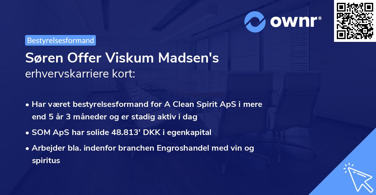 Søren Offer Viskum Madsen's erhvervskarriere kort