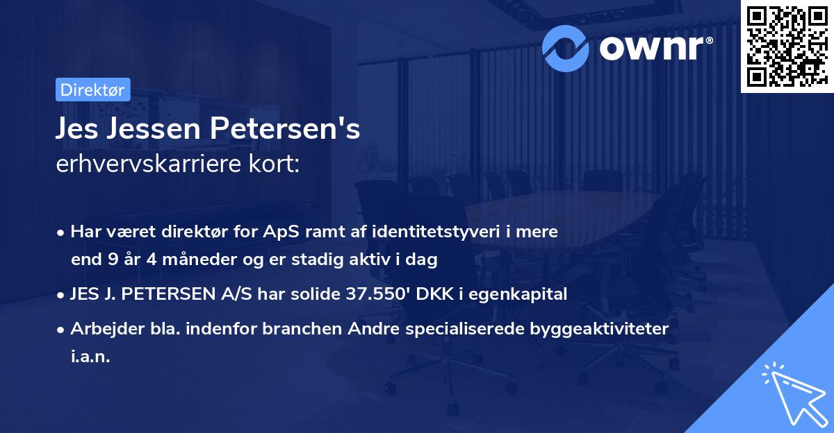 Jes Jessen Petersen's erhvervskarriere kort