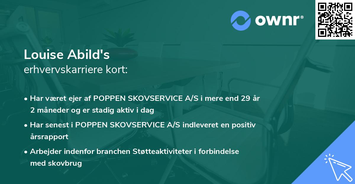Louise Abild's erhvervskarriere kort