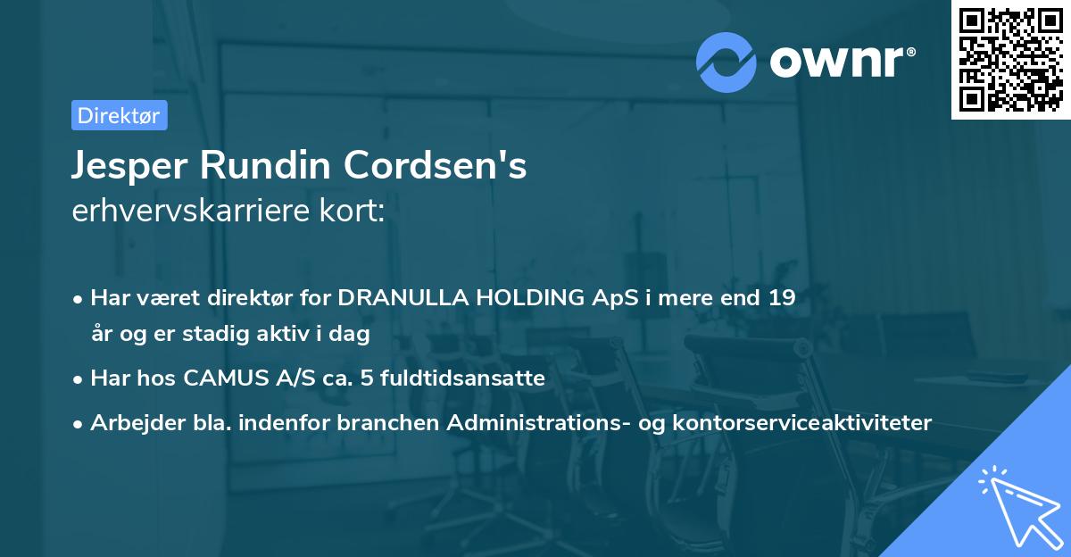 Jesper Rundin Cordsen's erhvervskarriere kort