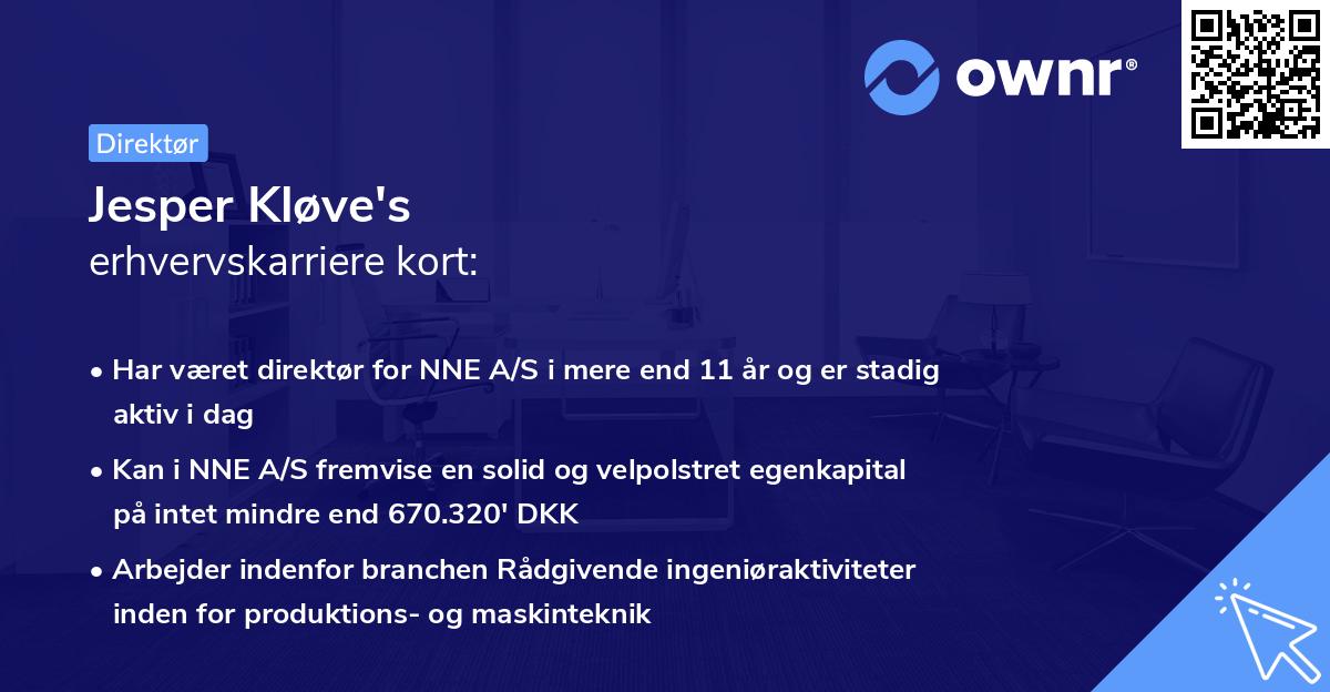 Jesper Kløve's erhvervskarriere kort