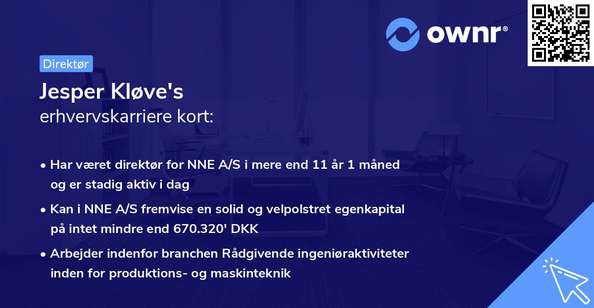 Jesper Kløve's erhvervskarriere kort