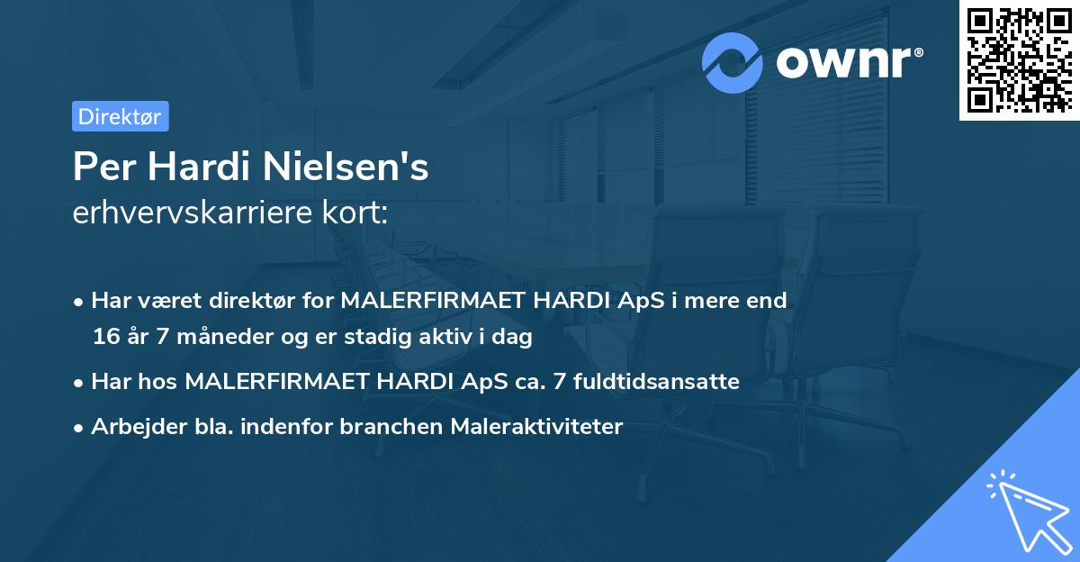 Per Hardi Nielsen's erhvervskarriere kort