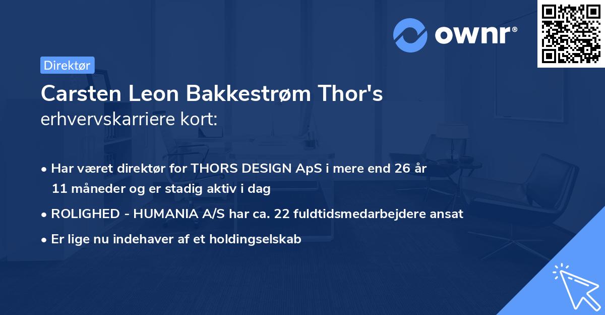 Carsten Leon Bakkestrøm Thor's erhvervskarriere kort