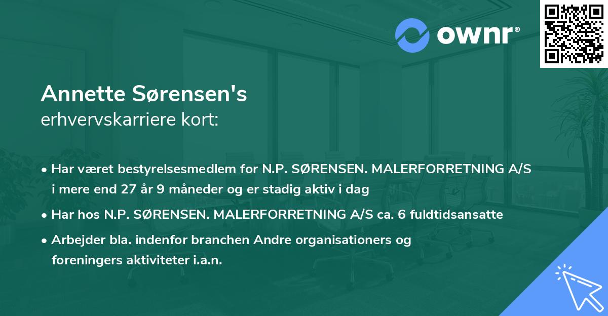 Annette Sørensen's erhvervskarriere kort
