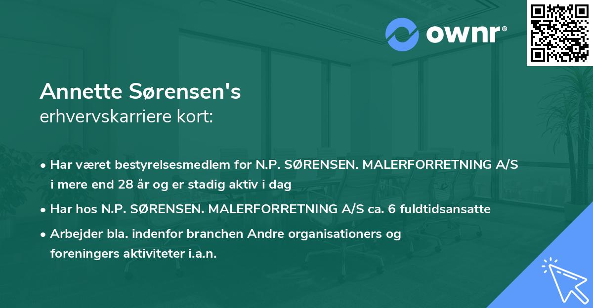 Annette Sørensen's erhvervskarriere kort