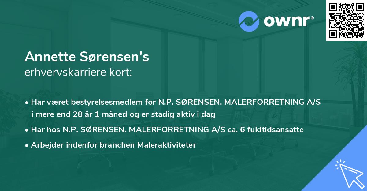 Annette Sørensen's erhvervskarriere kort