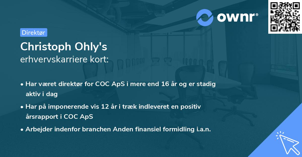 Christoph Ohly's erhvervskarriere kort
