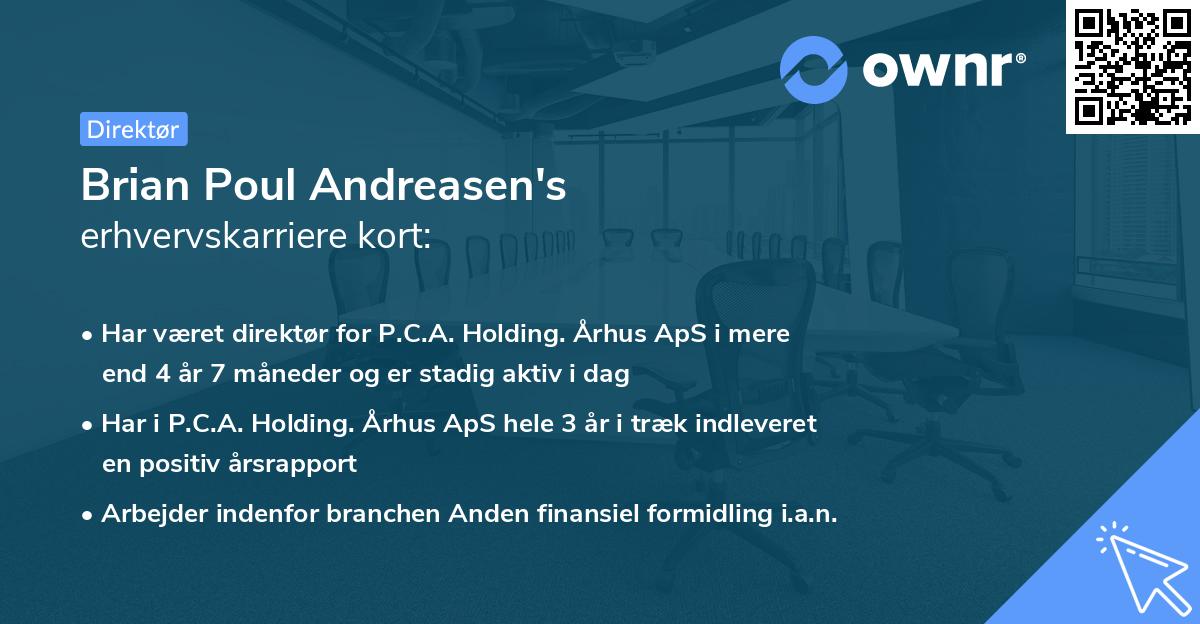 Brian Poul Andreasen's erhvervskarriere kort