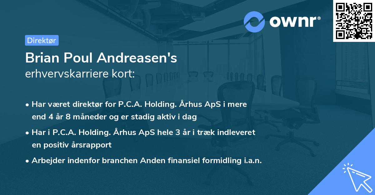 Brian Poul Andreasen's erhvervskarriere kort