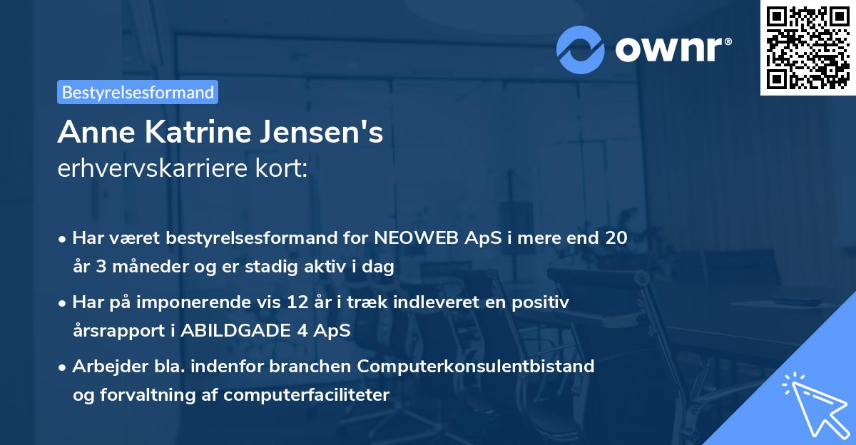 Anne Katrine Jensen's erhvervskarriere kort