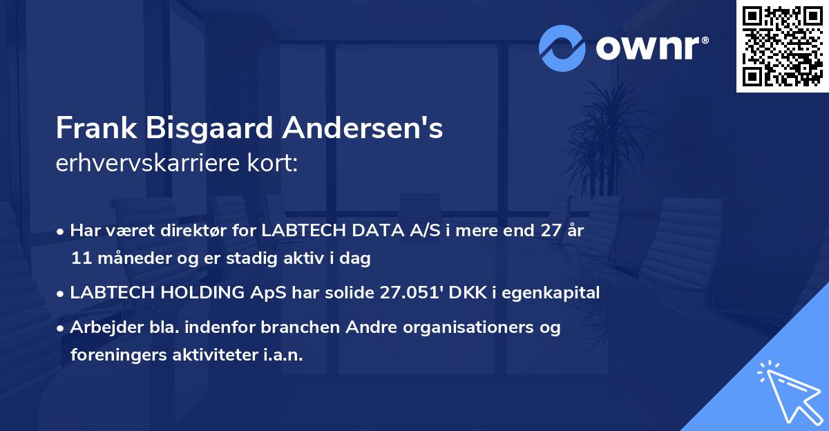 Frank Bisgaard Andersen's erhvervskarriere kort