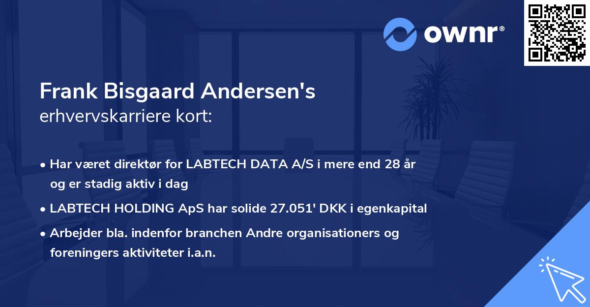 Frank Bisgaard Andersen's erhvervskarriere kort