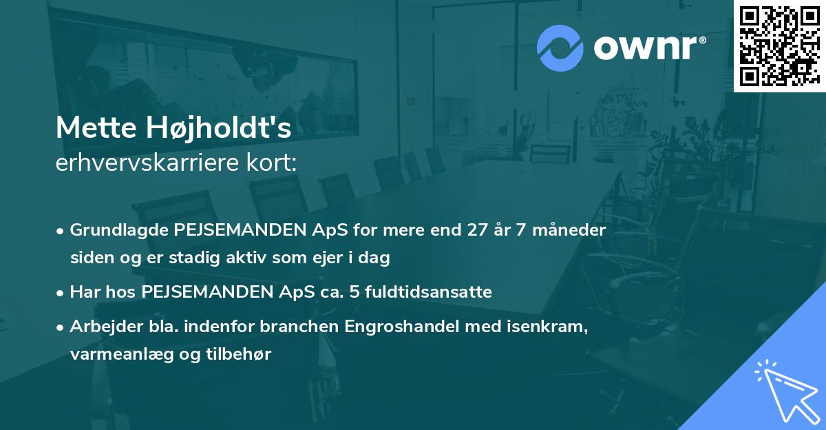 Mette Højholdt's erhvervskarriere kort