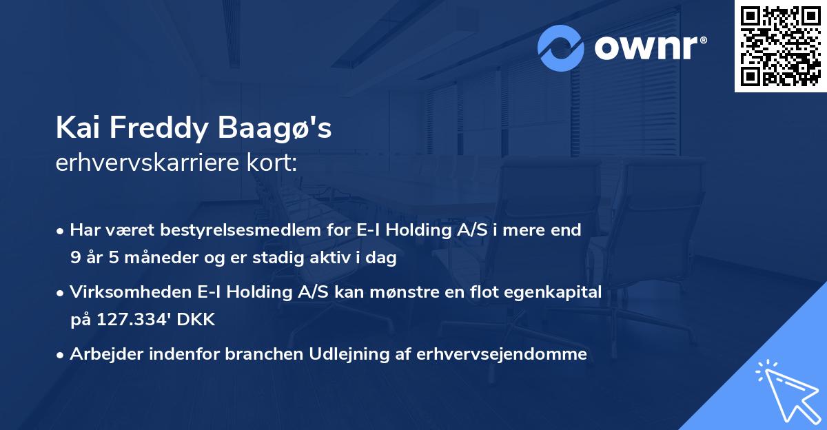 Kai Freddy Baagø's erhvervskarriere kort
