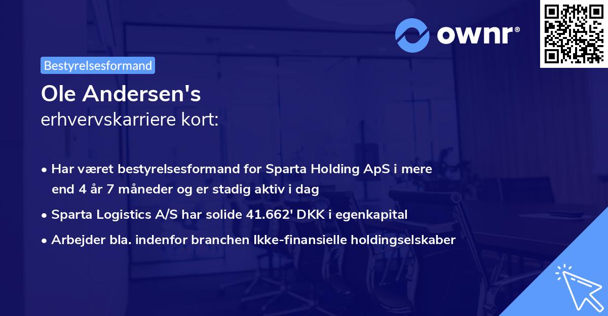 Ole Andersen's erhvervskarriere kort