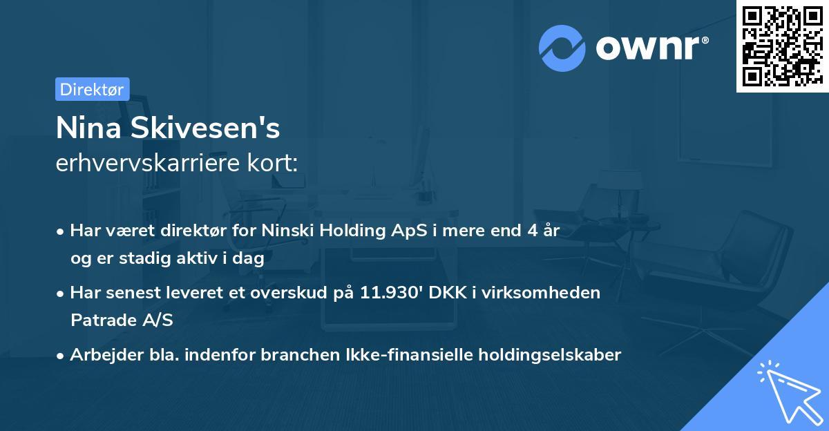 Nina Skivesen's erhvervskarriere kort