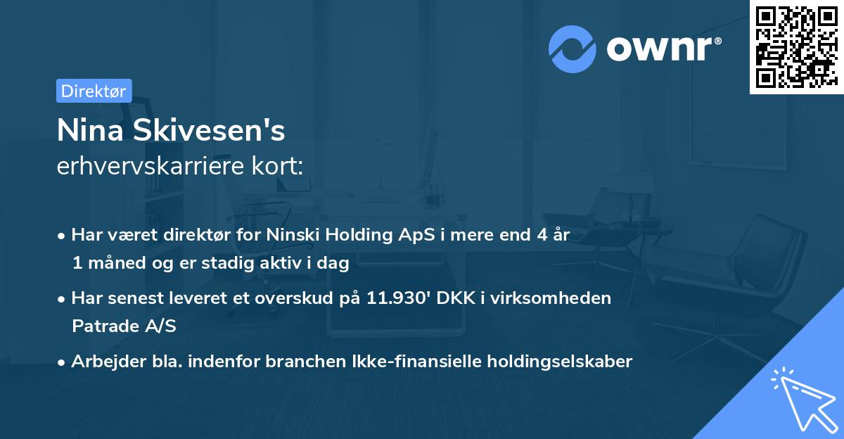 Nina Skivesen's erhvervskarriere kort