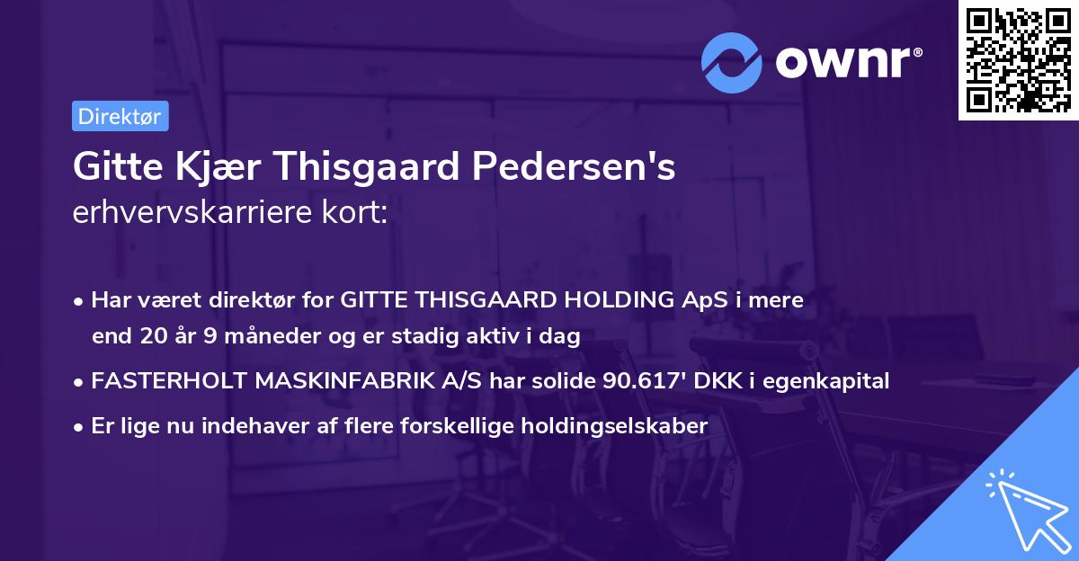 Gitte Kjær Thisgaard Pedersen's erhvervskarriere kort