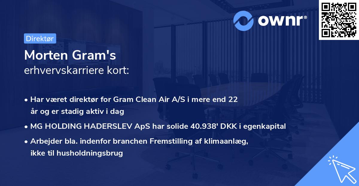 Morten Gram's erhvervskarriere kort