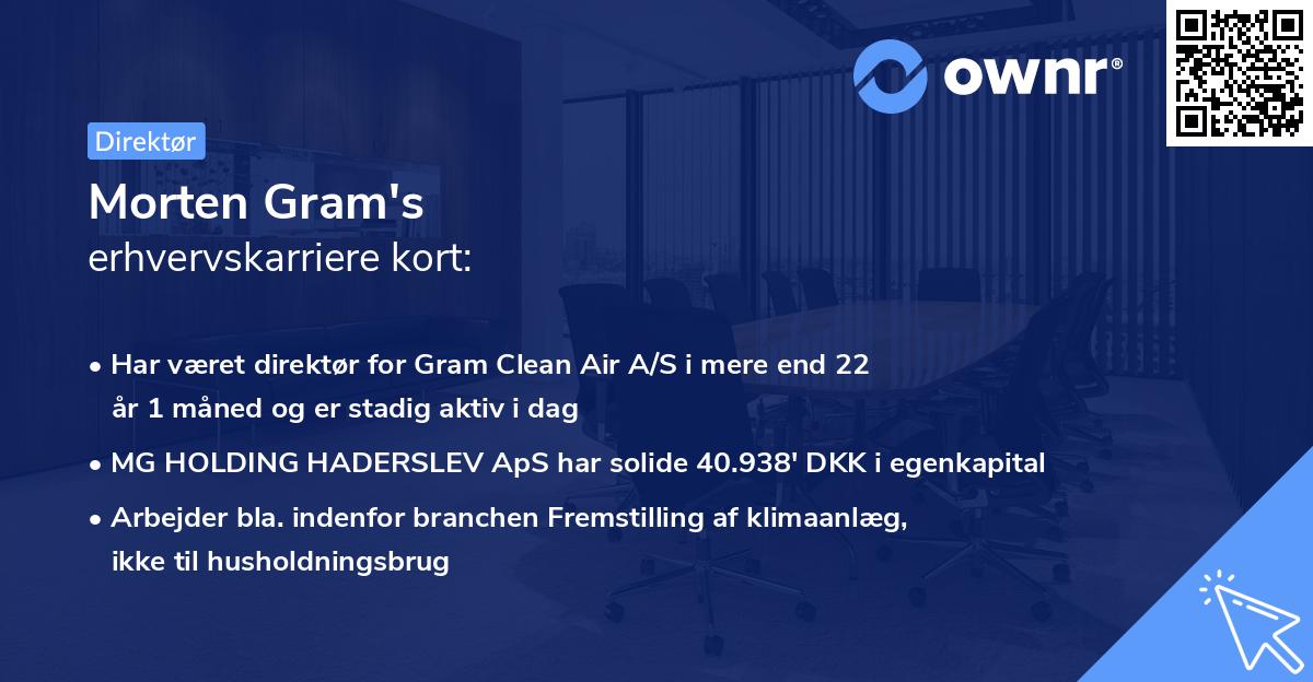 Morten Gram's erhvervskarriere kort
