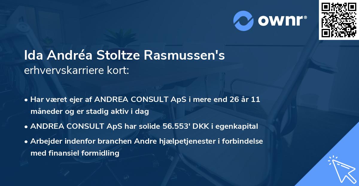 Ida Andréa Stoltze Rasmussen's erhvervskarriere kort