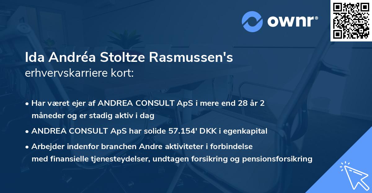 Ida Andréa Stoltze Rasmussen's erhvervskarriere kort