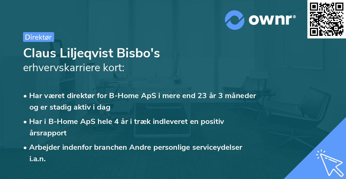 Claus Liljeqvist Bisbo's erhvervskarriere kort