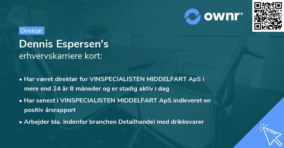 Dennis Espersen's erhvervskarriere kort
