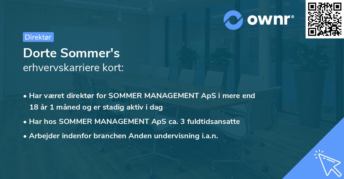 Dorte Sommer's erhvervskarriere kort