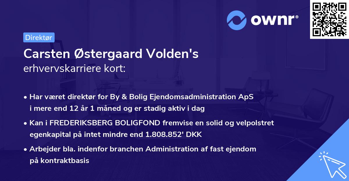 Carsten Østergaard Volden's erhvervskarriere kort