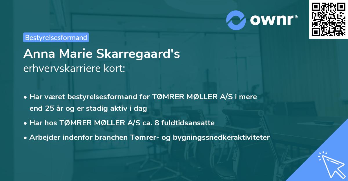 Anna Marie Skarregaard's erhvervskarriere kort