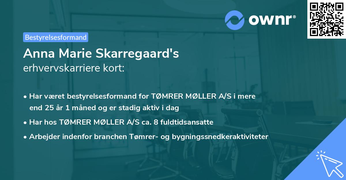 Anna Marie Skarregaard's erhvervskarriere kort