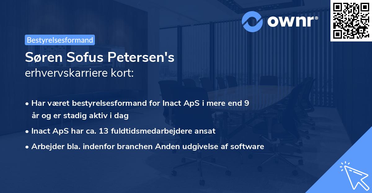Søren Sofus Petersen's erhvervskarriere kort