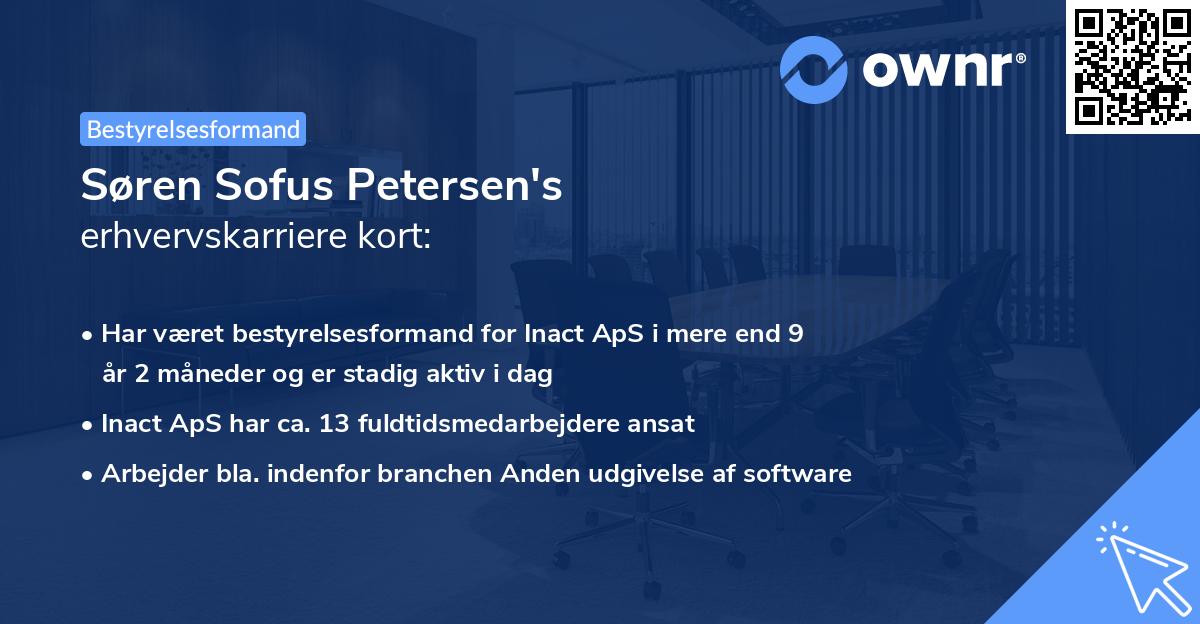 Søren Sofus Petersen's erhvervskarriere kort