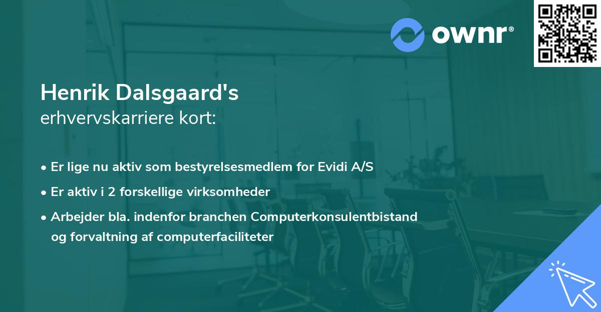 Henrik Dalsgaard's erhvervskarriere kort