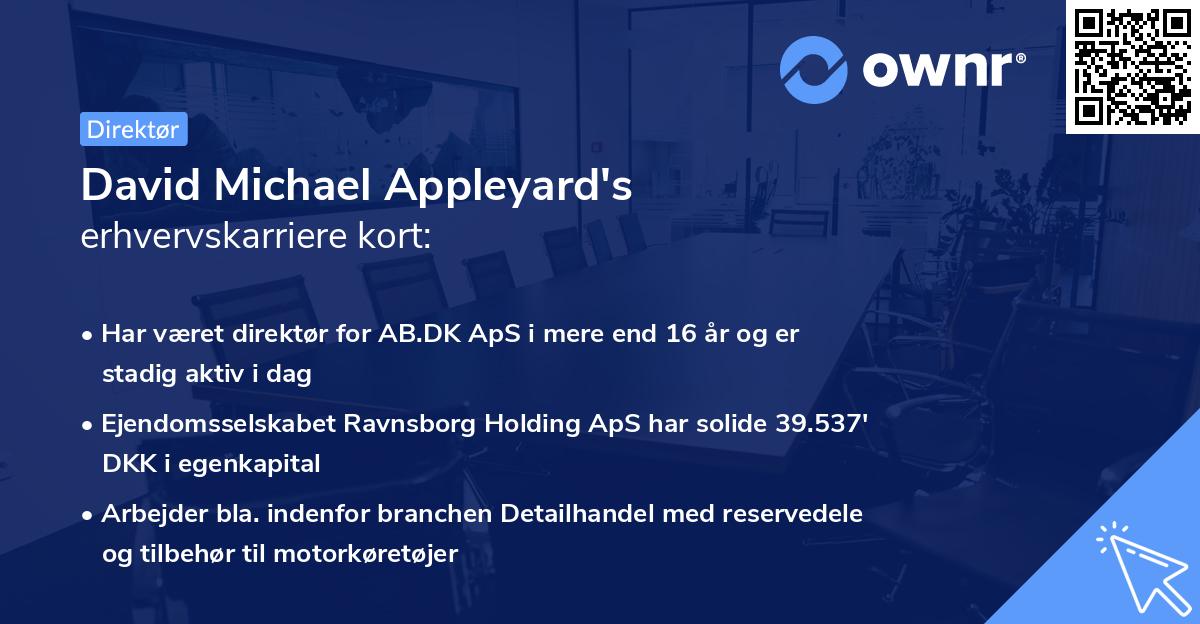 David Michael Appleyard's erhvervskarriere kort
