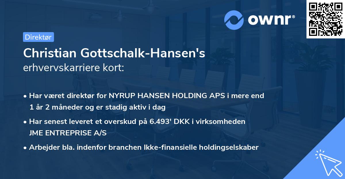 Christian Gottschalk-Hansen's erhvervskarriere kort