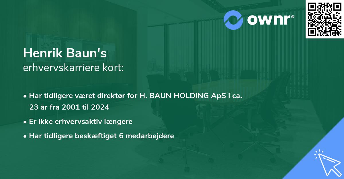 Henrik Baun's erhvervskarriere kort