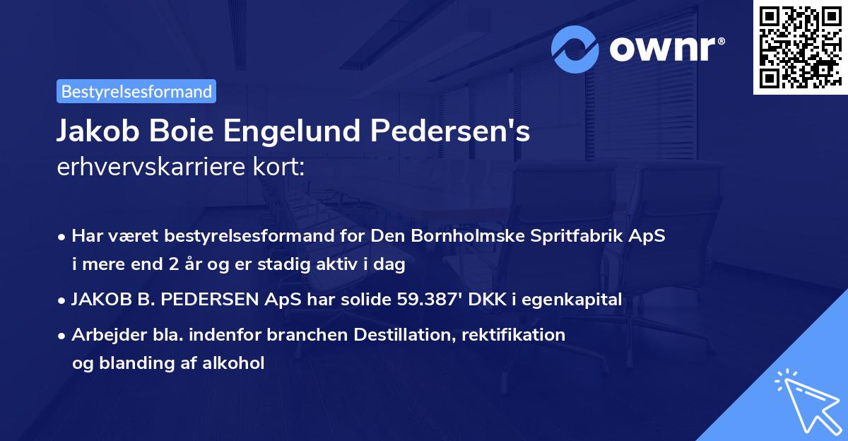 Jakob Boie Pedersen's erhvervskarriere kort