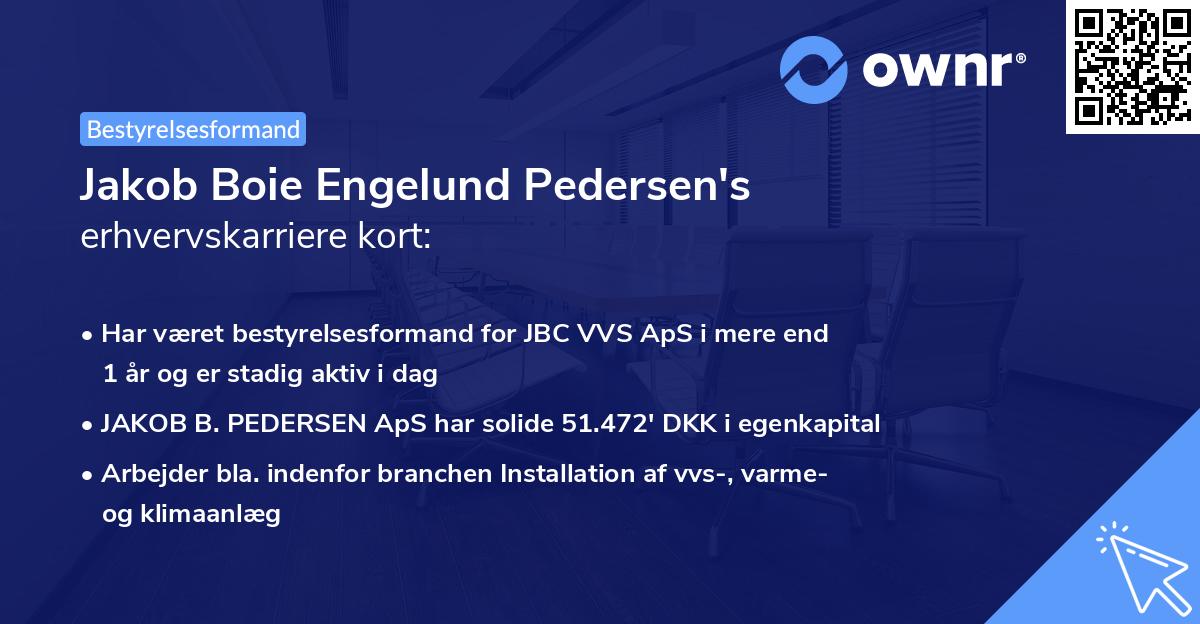 Jakob Boie Engelund Pedersen's erhvervskarriere kort