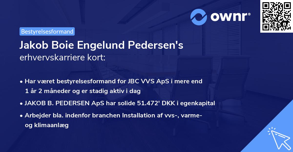 Jakob Boie Engelund Pedersen's erhvervskarriere kort