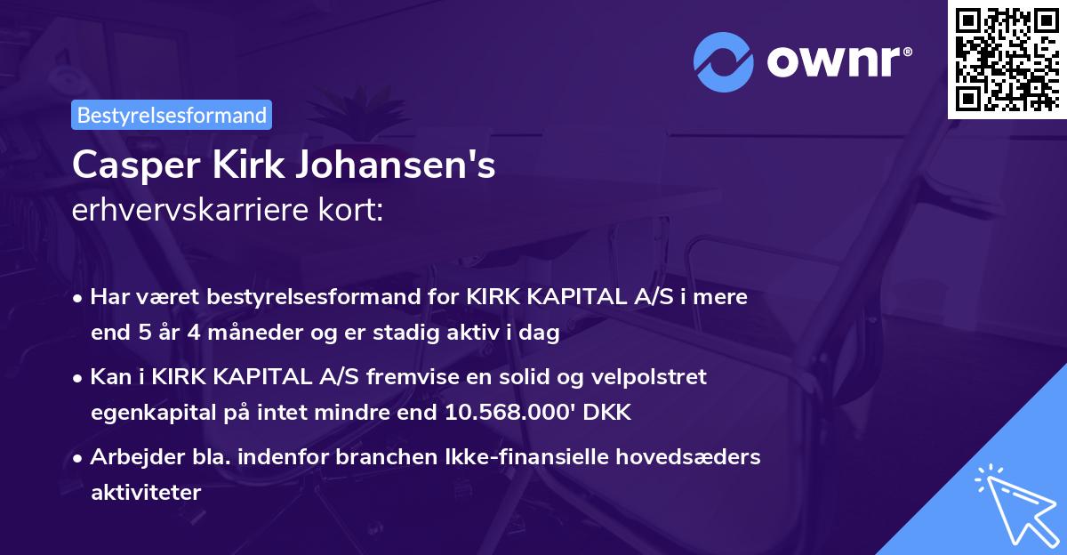 Casper Kirk Johansen's erhvervskarriere kort