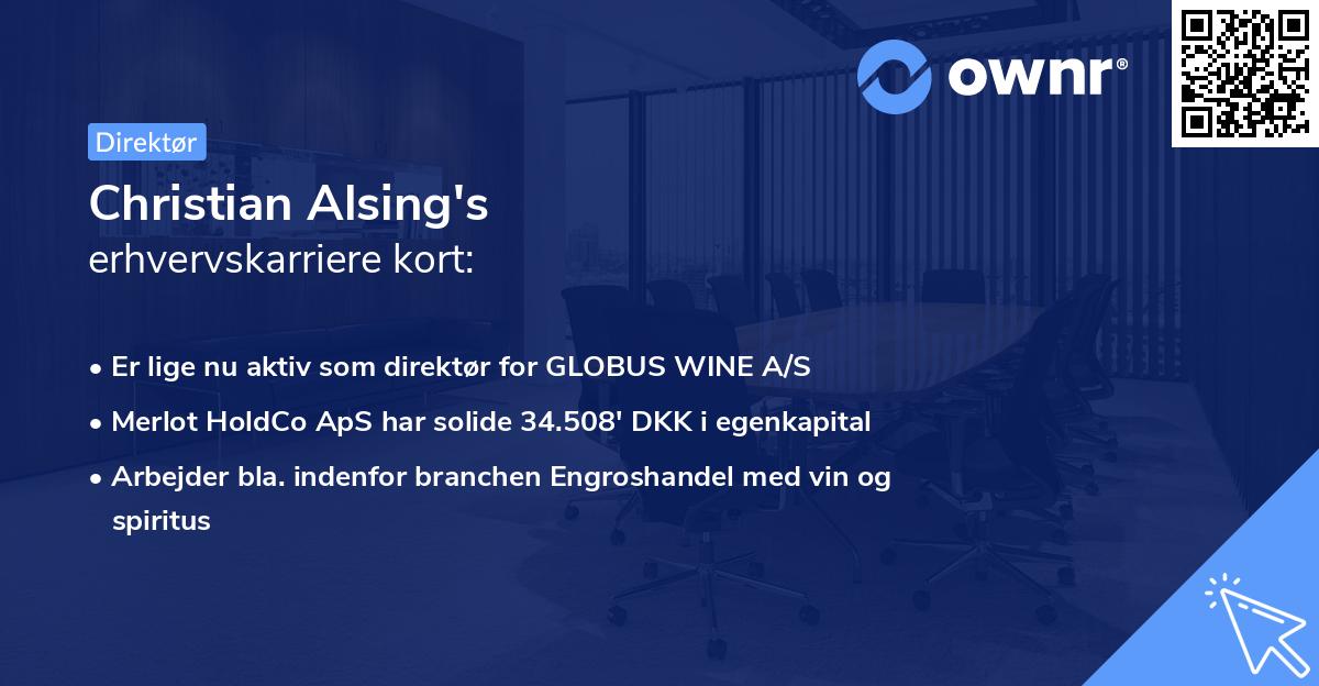 Christian Alsing's erhvervskarriere kort