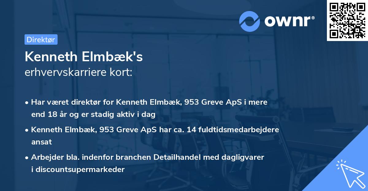 Kenneth Elmbæk's erhvervskarriere kort