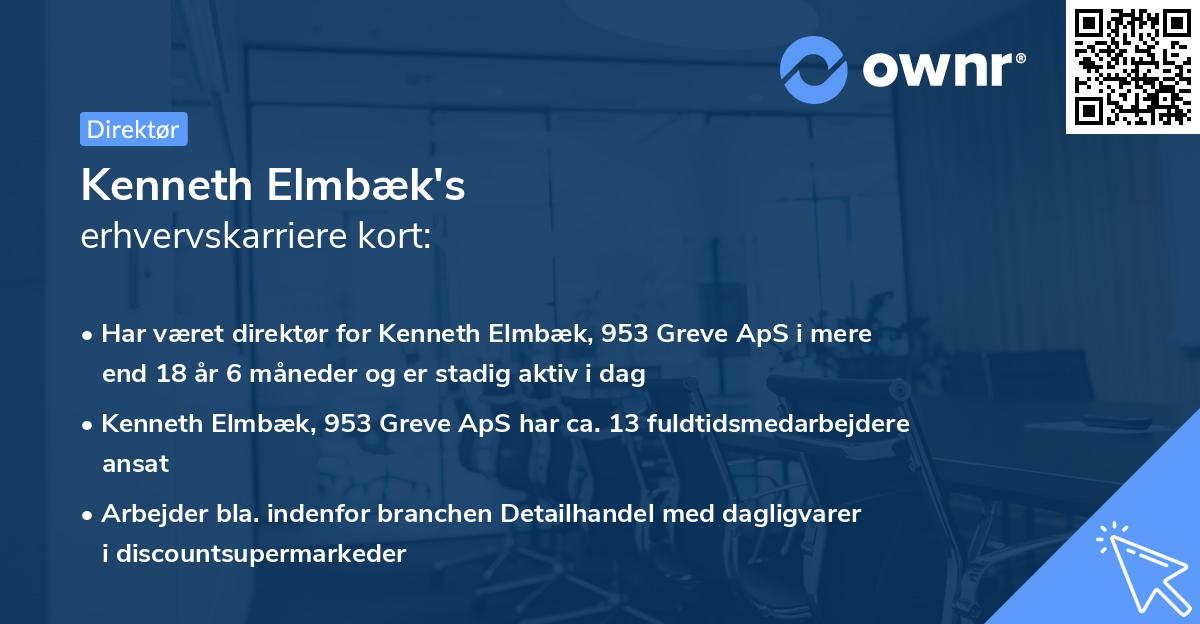 Kenneth Elmbæk's erhvervskarriere kort