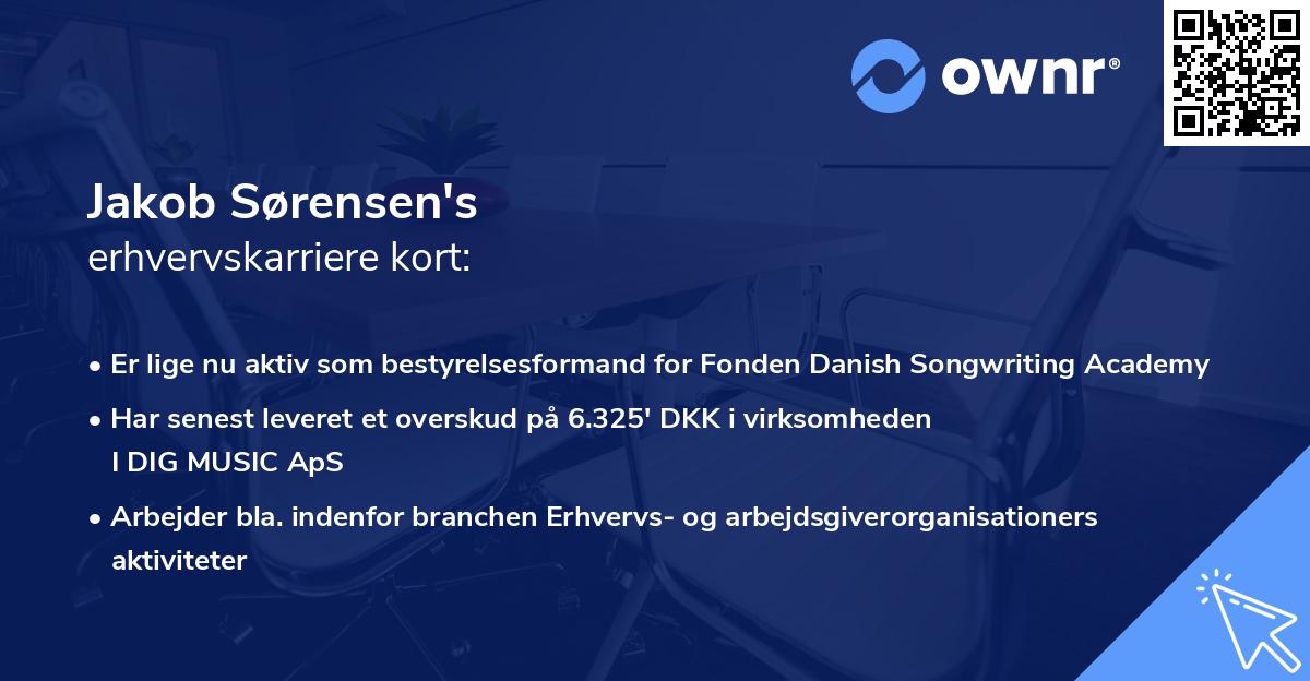 Jakob Sørensen's erhvervskarriere kort