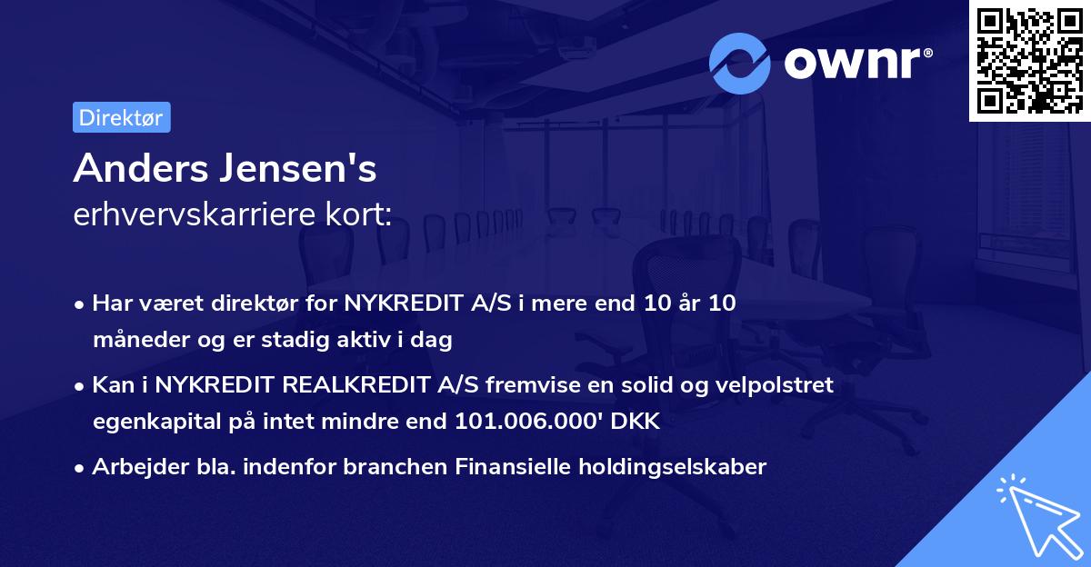 Anders Jensen's erhvervskarriere kort