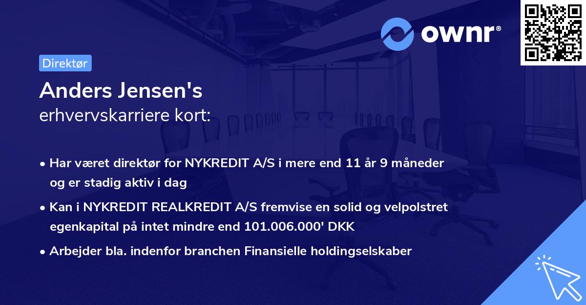 Anders Jensen's erhvervskarriere kort
