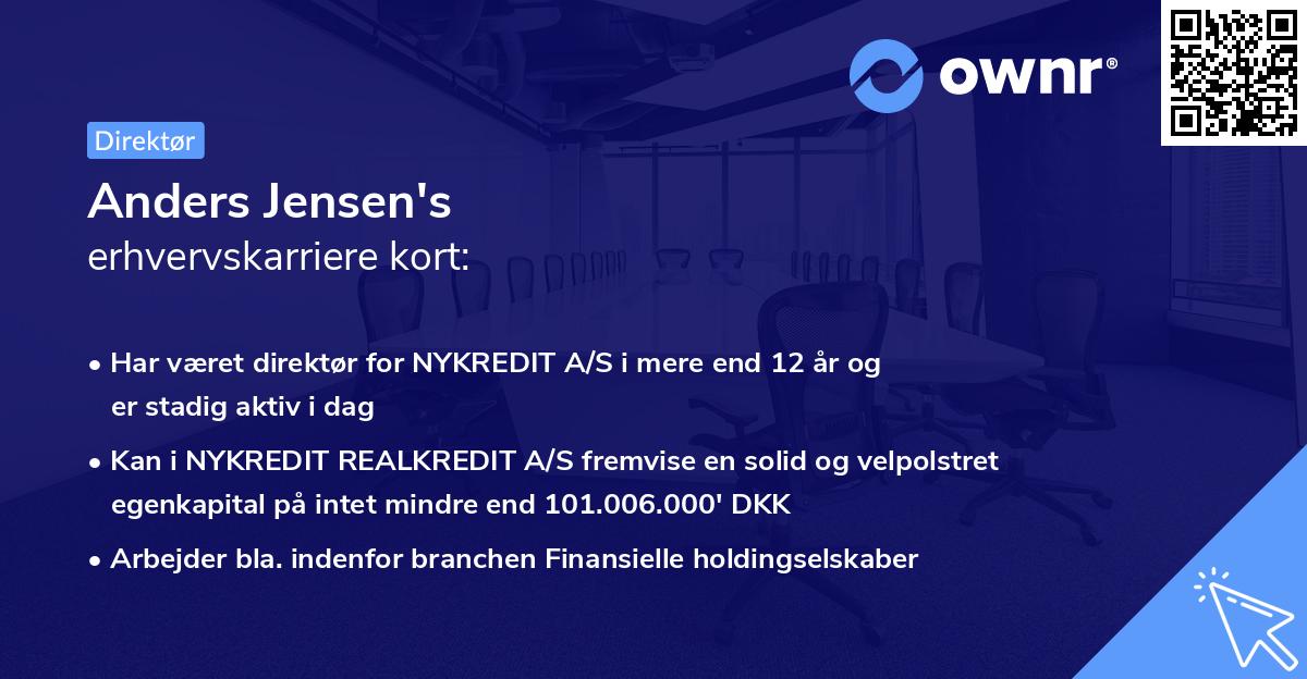 Anders Jensen's erhvervskarriere kort
